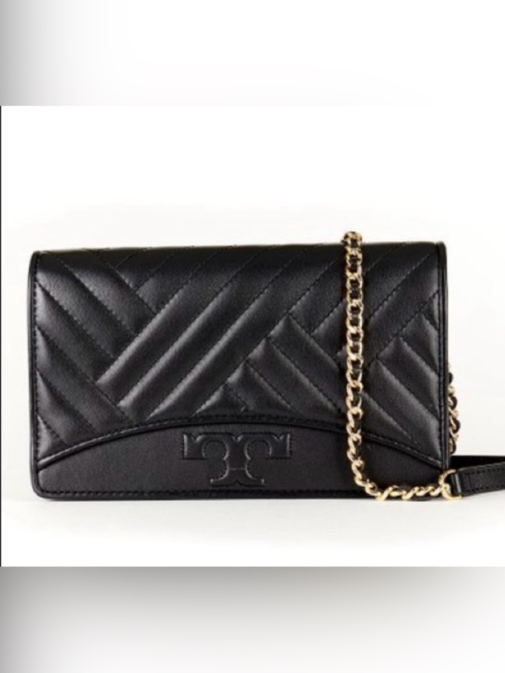 Tory Burch Black Alexa Flat Wallet Crossbody